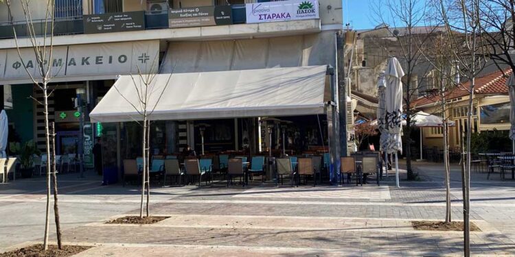 Αγρίνιο: Φύτευση δένδρων στην πλατεία Δημοκρατίας (φωτο)